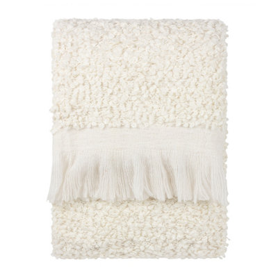 Yard Ulsmere Boucle Fringed Throw from B&Q