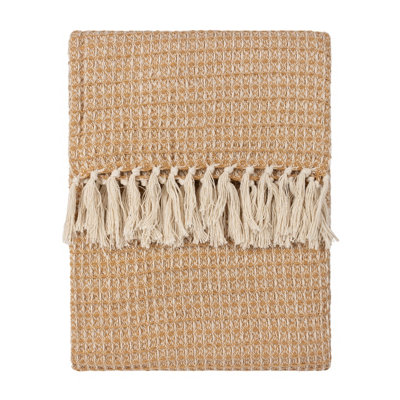 Yard Lorne Waffle Fringed Throw from B&Q