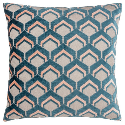 Paoletti Ledbury Velvet Jacquard Polyester Filled Cushion from B&Q