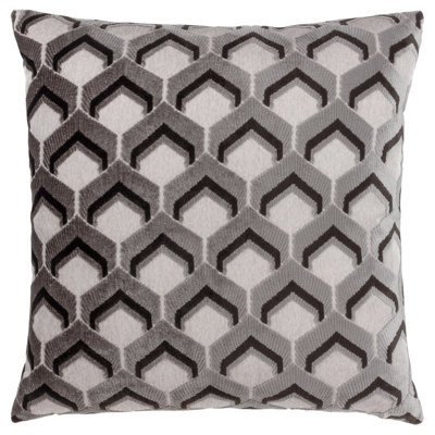 Paoletti Ledbury Velvet Jacquard Polyester Filled Cushion from B&Q
