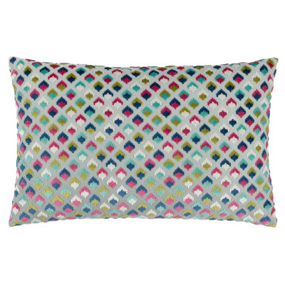 Paoletti Lexington Velvet Jacquard Feather Filled Cushion from B&Q