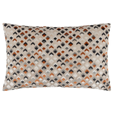 Paoletti Lexington Velvet Jacquard Feather Filled Cushion from B&Q