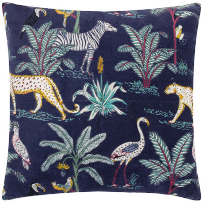 Wylder Wilds Tropical Cotton Cushion Cover Green - B&Q