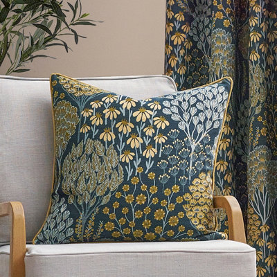 B&Q -  Ophelia Floral Jacquard Cushion Cover