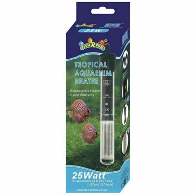 Fish R Fun Heater Thermostat Submersible Tropical Aquarium Fish Tank 25W from B&Q