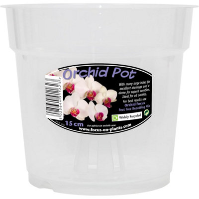 Growth Technology Clear Orchid Pot 15Cm  TransparentIdeal For Growing Healthy Orchids from B&Q