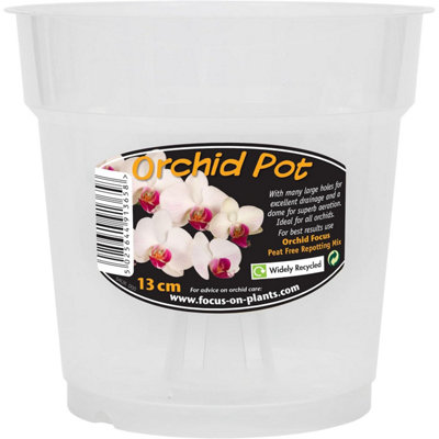 Growth Technology Clear Orchid Pot 13Cm  Ideal For Healthy Plant Growth from B&Q