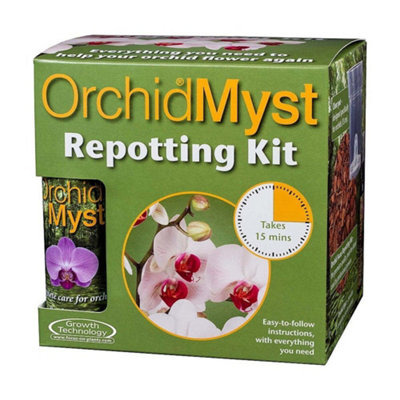 Orchid Myst Repotting Kit - Peat Free High Quality Bark+ 13cm Clear Pot + Mister - Image 5