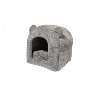 Rosewood Grey Teddy Bear Cat Bed - Image 4