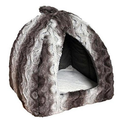 Rosewood 40 Winks Pyramid Snuggle Bed Plush Grey & Cream 15" from B&Q
