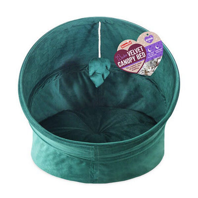 40 Winks Green Velvet Canopy Cat Bed from B&Q