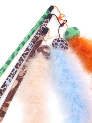 Rosewood Jolly Moggy Feather Boa Teaser AssortedPack Of 3 from B&Q