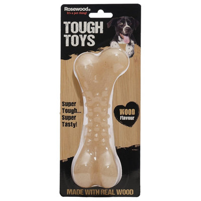 Rosewood Tough Toys Meaty Takeaway Dog ChewWood Bone from B&Q