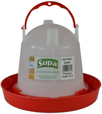 Supa Poultry Drinker Red & White 1.5Ltr from B&Q