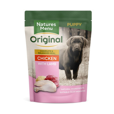 Puppy Dog Food Natures Menu Chicken & Lamb Junior Wet Pouches 8 X 300G from B&Q