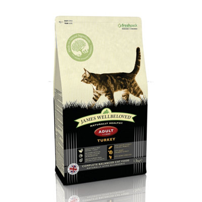 James Wellbeloved Adult Cat Food Dry Turkey & Rice 1.5Kg from B&Q