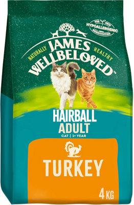 James Wellbeloved Adult Cat Hairball Turkey & Rice 4Kg from B&Q