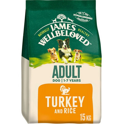 James Wellbeloved Adult Dog Food Maintenance Turkey & Rice Kibble 15Kg from B&Q