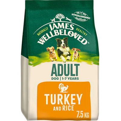 James Wellbeloved Jwb Adult Dog Food Maintenance Turkey & Rice Kibble 7.5Kg from B&Q