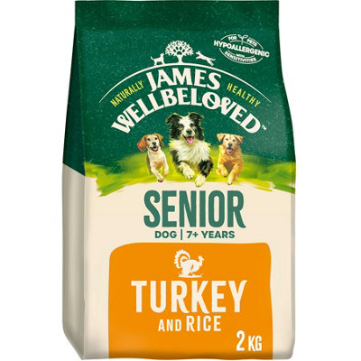 B&Q -  Adult Senior Dog Food Turkey & Rice Kibble 2Kg