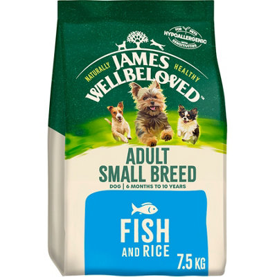 James Wellbeloved Adult Dog Small Breed Fish & Rice Kibble 7.5Kg from B&Q
