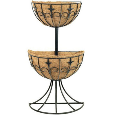 B&Q Deluxe Tiered Wall Fountain Raised Metal Freestanding Planter With Coco Liner Mt2twfd Size 2 B&Q