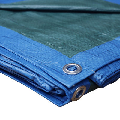 (T1-70) Blue/green 70Gsm Budget Tarp 1.8M X 2.4M (6Ft X 8Ft) from B&Q