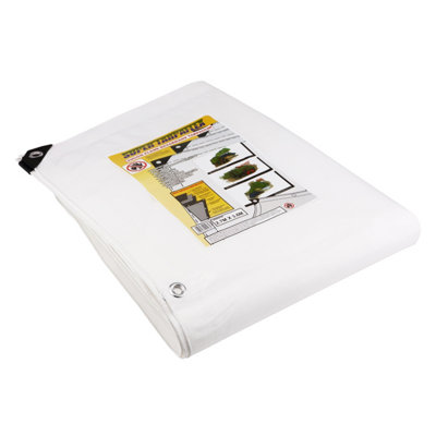 Flame Retardant Hd White Tarpaulin 200Gsm 7M X 11M from B&Q