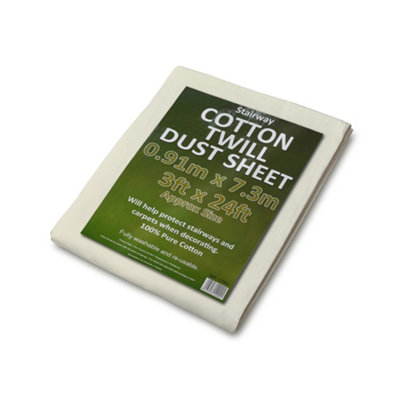 Cotton Twill Stairway Dust Sheet 3Ft X 24Ft from B&Q