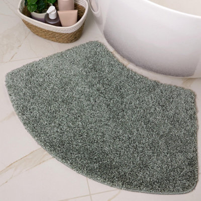 Buddy Bath Fleck Green 50X80Cm Curve Bath Mat from B&Q