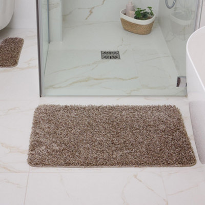 Buddy Bath Fleck Mocha 50X80Cm Bath Mat from B&Q