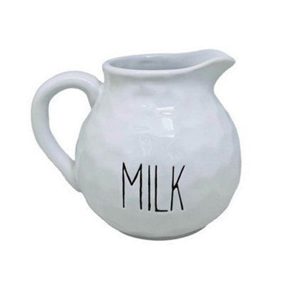 Apollo Dimples White Ceramic Milk Jug from B&Q