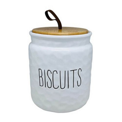 Apollo Dimples White Biscuit Jar from B&Q