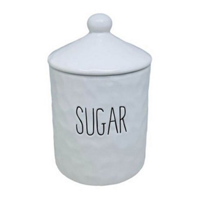 Apollo Dimples White Sugar Canister from B&Q