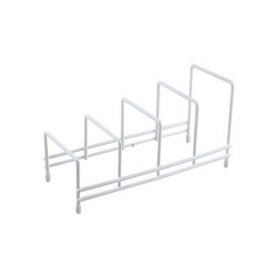 Apollo White Plate Rack Steel 28Cm Compact Kitchen Storage Organizer Indoor Use - Image 3