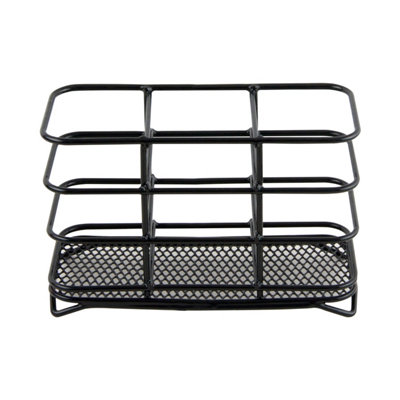 Cutlery Drainer Basket Black Coated Steel Mesh Spoon Fork Knife Utensils Storage - Image 3