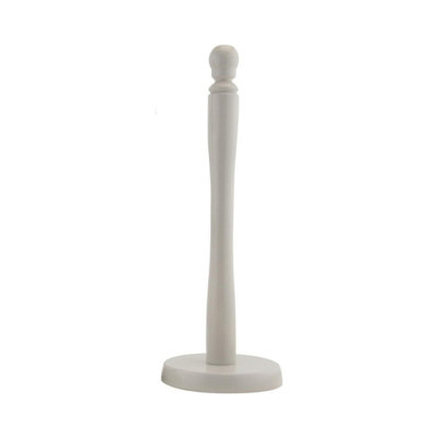  - Freestanding Wooden Kitchen Roll Paper Tissue Towel Holder Pole Stand Rack Grey