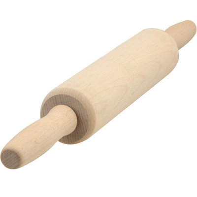BEECHWOOD WOODEN WOOD ROLLING PIN REVOLVING 42cm CAKE BAKING PASTRY DOUGH - Image 3