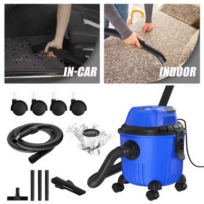 B&Q 3-In-1 Wet And Dry Vacuum Cleaner, 15L Portable Vacuum With Suction And Blower Function For Indoor And Outdoor Cleaning Tasks