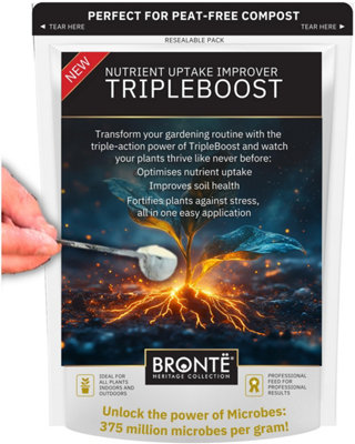 Bronte Heritage Collection Tripleboost Plant Nutrient Uptake Improver 50G Microbial Soil Enhancer & Root Biostimulant 375 Million Beneficial Microbes/g from B&Q