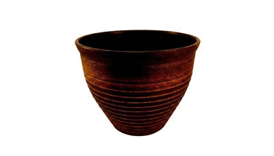 B&Q -  Lbs Horticulture Decorative Bell Planter Copper Plastic Plant Pot 30Cm 10L With Drainage