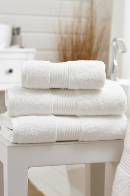 Deyongs Unisex White Bliss Pima Supersoft Fluffy Cotton 650Gsm Towels In - Image 2