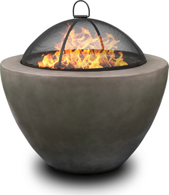 Homeology Fireology Diablo Dark Grey Contemporary Garden Fire Pit Brazier And Barbecue Fully Assembled from B&Q