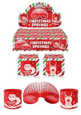 Single Red Christmas Spring 6.5cm - Stocking Fillers Favours Lucky Dip Prizes - Image 4
