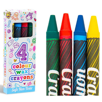Aquarius 4Xwax Crayons Assorted Safe Non-Toxic Christmas Stocking Filler Crayons For Kids from B&Q