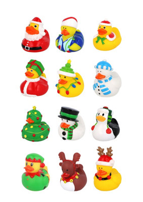 Pack Of 12 Mini Christmas Rubber Ducks from B&Q