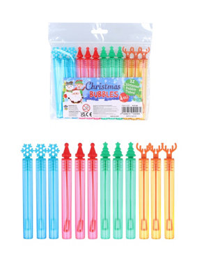 Pack Of 12 Christmas Mini Party Bubble Tubes 4Ml from B&Q