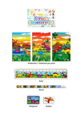 Henbrandt 5 Piece Dinosaur Stationery Set from B&Q
