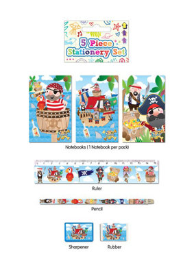 Henbrandt 5 Piece Pirate Theme Stationery Set from B&Q