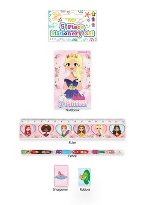 Henbrandt 5 Piece Princess Stationery Set from B&Q